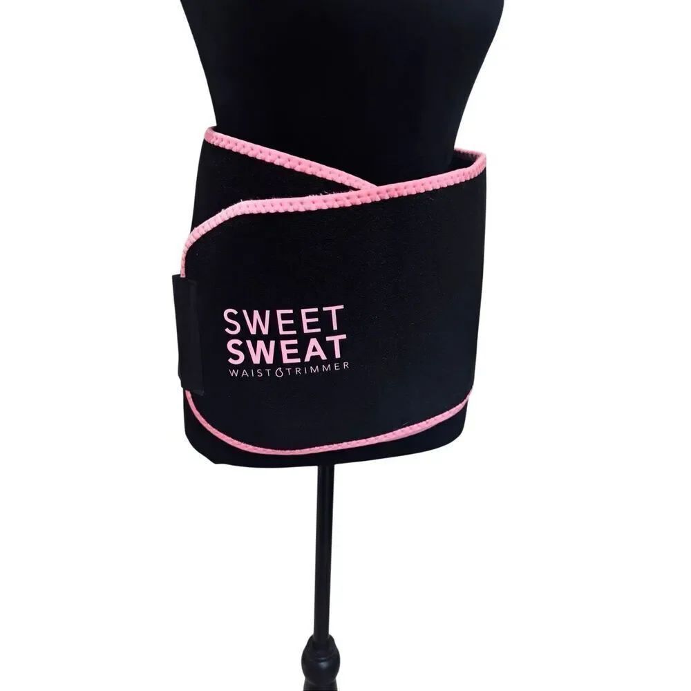 Sweet Sweat WaistβTrimmer Belt Size Large 46β Black Pink Workout Fitness Wrap